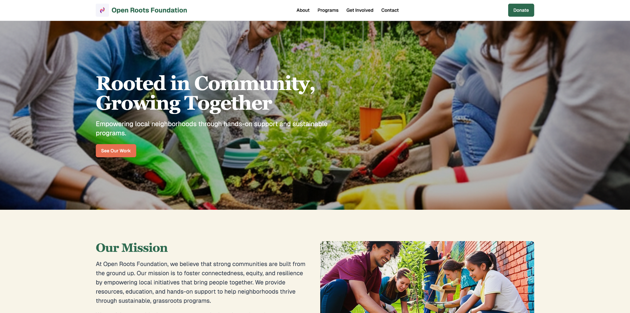 Nonprofit Organization Website